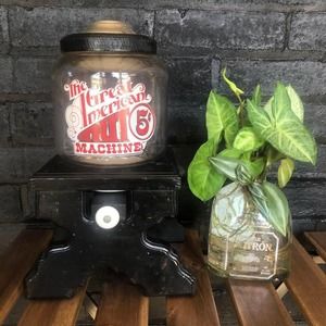 The Great American Nut Machine USA Vintage Mid Century, Wooden Peanut Dispenser